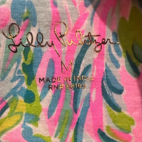 NWT Lilly Pulitzer Dev Knit Tank Top Unicorn of the Sea Palm Beach Slub, Medium - Picture 3 of 8